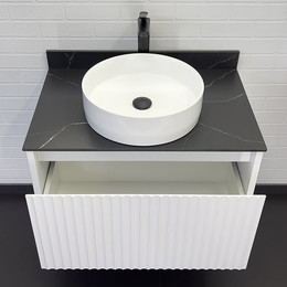 Тумба подвесная с раковиной Comforty Марсель 75 см (раковина Comforty 9110) белый матовый фото 