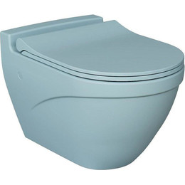 Унитаз подвесной безободковый Ambassador Nord 133T20801, голубой матовый, Цвет производителя: синий фото 