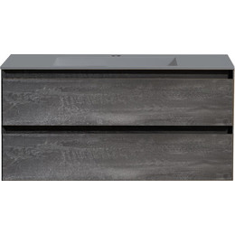 Тумба подвесная с раковиной Vincea Luka 100 см VMC-2L100GS (раковина VCB-13100G), серый камень фото 