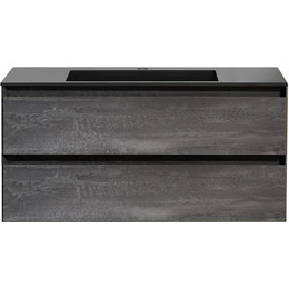 Тумба подвесная с раковиной Vincea Luka 100 см VMC-2L100GS (раковина VCB-13100B), серый камень фото 