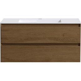 Тумба подвесная с раковиной Vincea Luka 100 см VMC-2L100TO (раковина VCB-13100W), дуб табак фото 