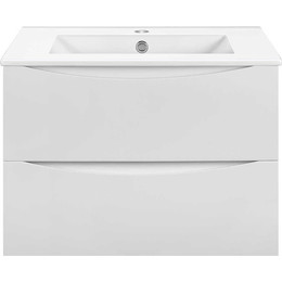 Тумба подвесная с раковиной Vincea Mia Slim 60 см VMC-2MC600S1GW, белый глянец фото 