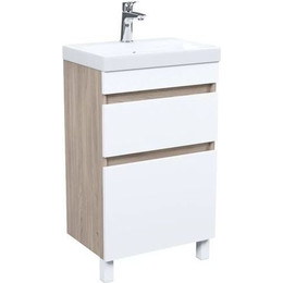 Тумба напольная с раковиной Iddis Zodiac 50 см ZOD5ABFi95K, ясень-шимо/белый матовый фото 