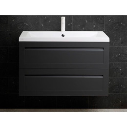 Тумба подвесная с раковиной Art&Max AM-Platino-900-2C-SO-GM-Cer 90 см, серый матовый фото 
