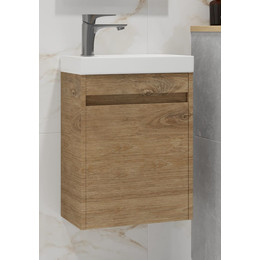 Тумба подвесная с раковиной Art&Max Family-M-400-1D-SO-HG 40 см, дуб харбор золотой фото 