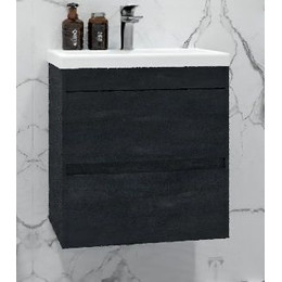 Тумба подвесная с раковиной Art&Max Family-M-500-2C-SO-HC 50 см, угольный камень фото 