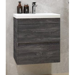 Тумба подвесная с раковиной Art&Max Family-M-500-2C-SO-IS 50 см, железный камень фото 