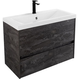 Тумба подвесная с раковиной Art&Max Family-M-750-2C-SO-IS 75 см, железный камень фото 