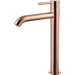 Смеситель для раковины высокий Abber Wasser Kreis AF8111RG, розовое золото, Цвет производителя: золото фото 
