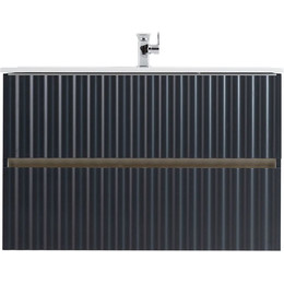 Тумба подвесная с раковиной Art&Max AM-ELEGANT-900-2C-SO-GM-LED 90 см, серый матовый, Цвет фасада: серый фото 