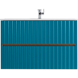 Тумба подвесная с раковиной Art&Max AM-ELEGANT-900-2C-SO-TM-LED 90 см, бирюзовый матовый, Цвет фасада: бирюзовый матовый фото 