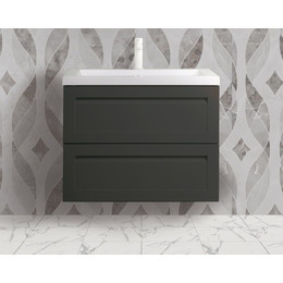 Тумба подвесная с раковиной Art&Max AM-Platino-800-2C-SO-GM-Cer 80 см, серый матовый фото 