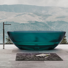 Ванна прозрачная Abber Kristall 180x85 см AT9702Aquamarin, бирюзовый фото 