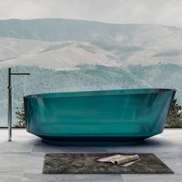 Ванна прозрачная Abber Kristall 170x80 см AT9706Aquamarin, бирюзовый фото 