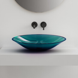 Раковина-чаша прозрачная Abber Kristall 53 см AT2812Aquamarin, бирюзовый фото 