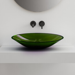 Раковина-чаша прозрачная Abber Kristall 53 см AT2812Emerald, зеленый фото 