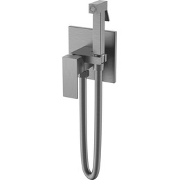 Набор для гигиенического душа Boheme Qubic 477-GM, gun metall, Цвет производителя: gun metall фото 