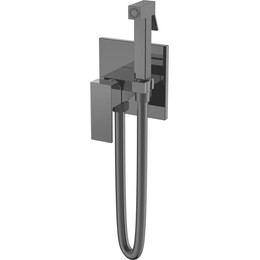 Набор для гигиенического душа Boheme Qubic 477-SGM, shine gun metal, Цвет производителя: shine gun metal фото 