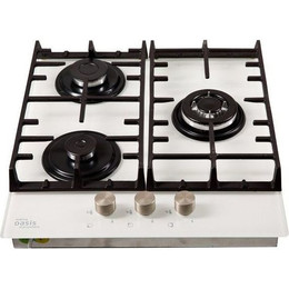 Газовая варочная поверхность Oasis P-3GWT (белое стекло) фото 