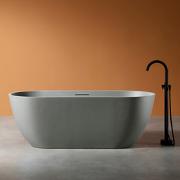 Ванна отдельностоящая Abber Frankfurt 170x75 см AM9941MLG, светло-серый матовый фото 