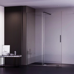 Душевая перегородка Veconi Premium Trento 130 см PTDW-50GR-130-01-C4 (стекло 8 мм) с кронштейном в комплекте, графит/прозрачное фото 