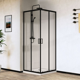 Душевое ограждение Vincea City 100x80 см VSS-5CT8010CLB, черный/прозрачное фото 