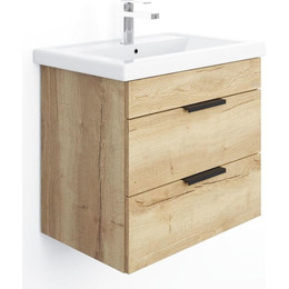 Тумба подвесная с раковиной Onika Легран 60 см 106142, дуб галифакс (раковина Como 60) фото 