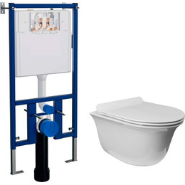 Инсталляция Loranto с подвесным безободковым унитазом Azario Felice 4501+AZ-0051 фото 