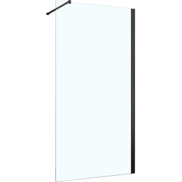 Душевая перегородка Azario Felton 100 см AZ-151S 100 (стекло 8 мм), чёрный/прозрачное фото 