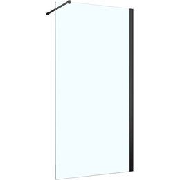 Душевая перегородка Azario Felton 120 см AZ-151S 120 (стекло 8 мм) с кронштейном в комплекте, чёрный/прозрачное фото 