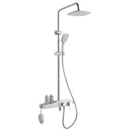 Душевая стойка Azario AZ-801, белый/хром, Цвет производителя: хром, белый фото 