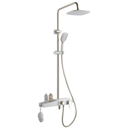 Душевая стойка Azario AZ-801-1, белый/золото, Цвет производителя: белый, золото фото 