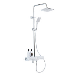 Душевая стойка с термостатом Azario AZ-821, хром/белый фото 