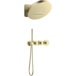 Душевая система для душа с термостатом Timo Saona SX-2329/17SM, золото матовое фото 