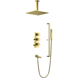 Душевая система для ванны с термостатом Timo Selene SX-2239/17SM, золото матовое фото 