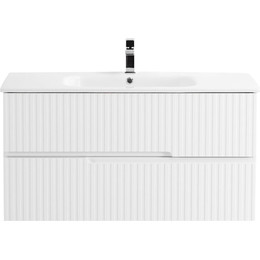 Тумба подвесная с раковиной Cezares DUET-1000-2C-SO-BL 100 см, Bianco Lucido фото 