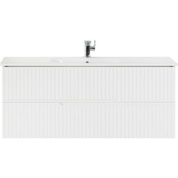 Тумба подвесная с раковиной Cezares DUET-1200-2C-SO-BL 120 см, Bianco Lucido фото 