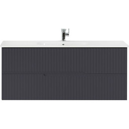 Тумба подвесная с раковиной Cezares DUET-1200-2C-SO-GR-P 120 см, Grafito фото 