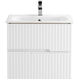 Тумба подвесная с раковиной Cezares DUET-600-2C-SO-BL 60 см, Bianco Lucido фото 