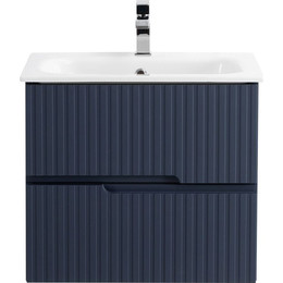 Тумба подвесная с раковиной Cezares DUET-600-2C-SO-GR-P 60 см, Grafito фото 