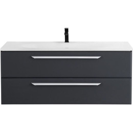 Тумба подвесная с раковиной Cezares ECO-1200-2C-SO-GR-P 120 см, Grafito фото 