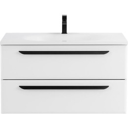 Тумба подвесная с раковиной Cezares ECO-900-2C-SO-BL 90 см, Bianco Lucido фото 