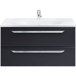 Тумба подвесная с раковиной Cezares ECO-900-2C-SO-GR-P 90 см, Grafito фото 