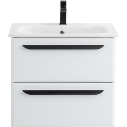 Тумба подвесная с раковиной Cezares ECO-CER-600-2C-SO-BL 60 см, Bianco Lucido фото 