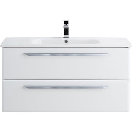 Тумба подвесная с раковиной Cezares ECO-CER-800-2C-SO-BL 80 см, Bianco Lucido фото 