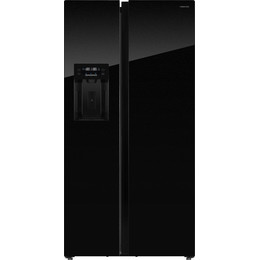 Холодильник Side by Side Hiberg RFS-650DX NFGB inverter, чёрное мерцающее стекло фото 