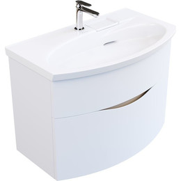 Тумба подвесная с раковиной Kerama Marazzi Riva 80 см RV.80\WHT.M, белый матовый фото 