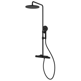 Душевая стойка с термостатом Azario Piano AZ-678U87ZA8(PA)-1DA1K17A-JR3A50APA, черный, Цвет производителя: чёрный фото 