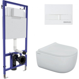Инсталляция Berges Wasserhaus Novum с подвесным унитазом Ego Rimless 043309 фото 