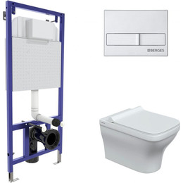 Инсталляция Berges Wasserhaus Novum с подвесным унитазом Strati Rimless 042453 фото 
